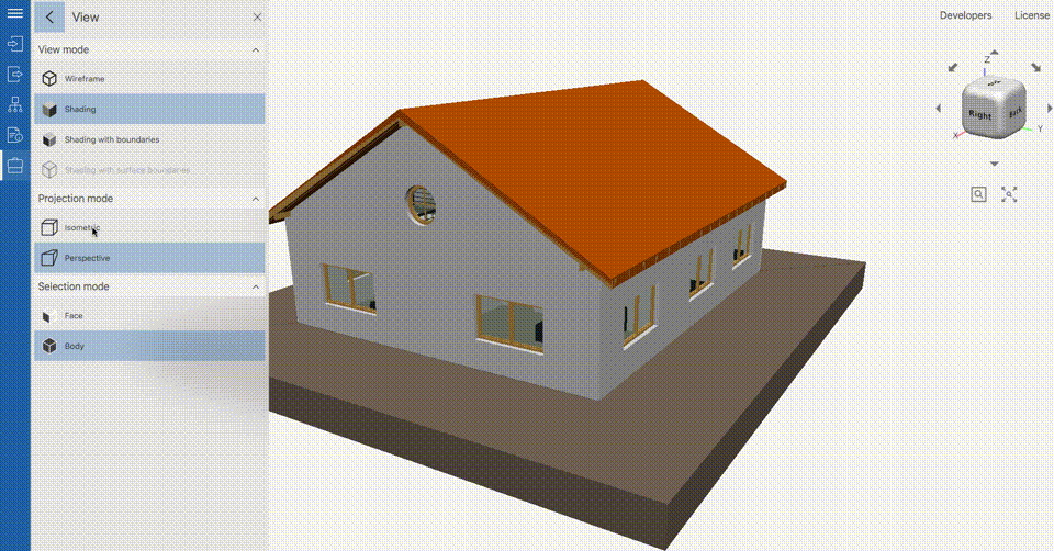 CAD Exchanger allows you to switch between isometric and perspective views in one click