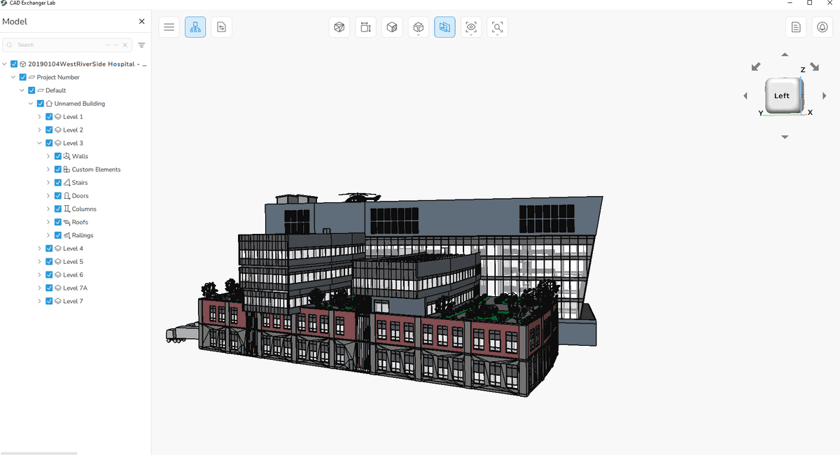 BIM data model structure of the hospital