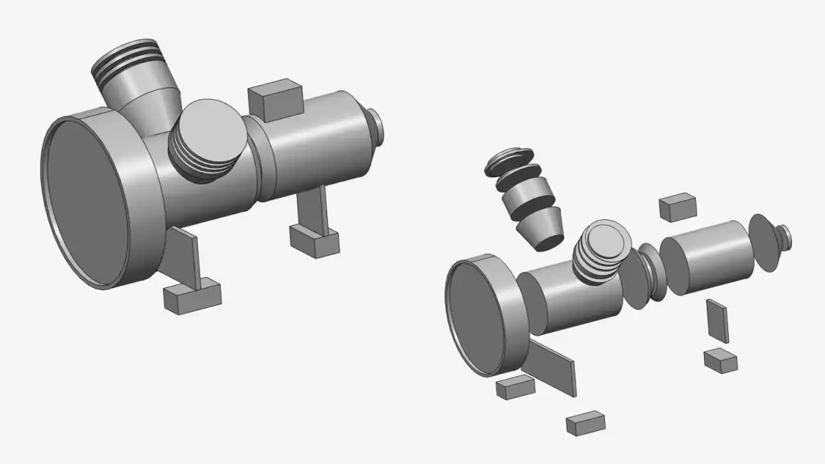 Dividing a complex B-Rep model into a set of primitive solid objects by CAD Exchanger