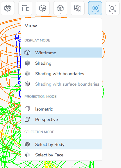 Fig. 6. View mode settings are located in the top menu