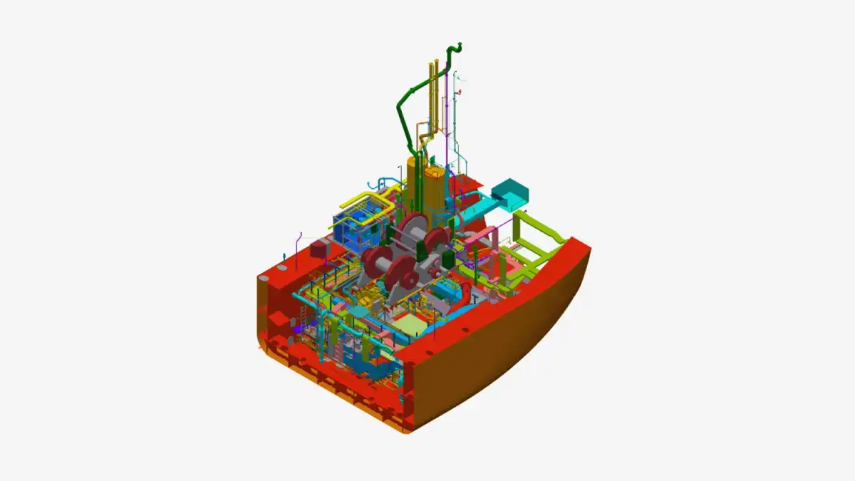 Substructures of a vessel designed in SENER’s FORAN System