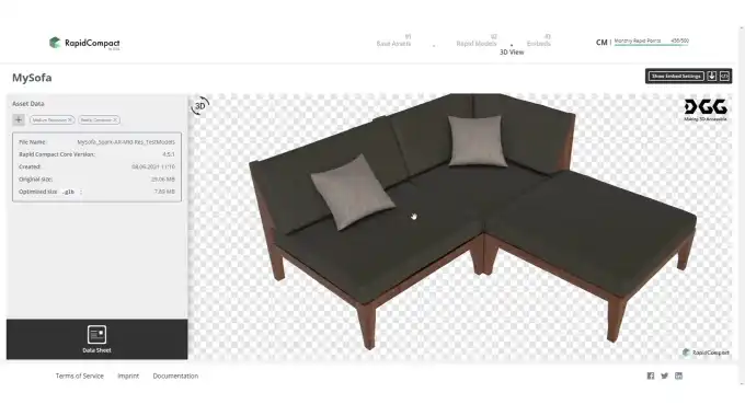 glTF (.glb) file imported into RapidCompact via CAD Exchanger