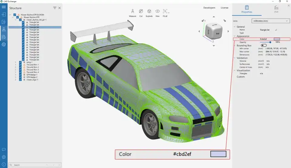 3d xml. Parasolid CAD. Mesh Colors. CAD Exchange Key.