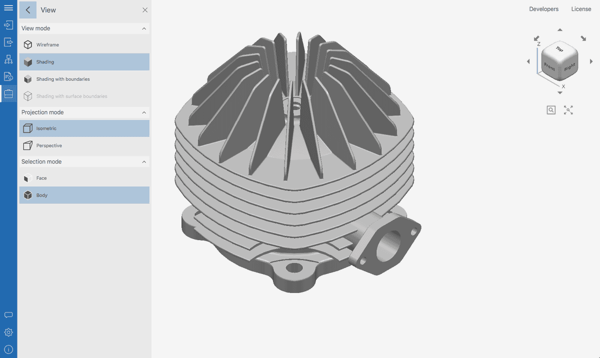 Fig. 9. The cylinder head in isometric view