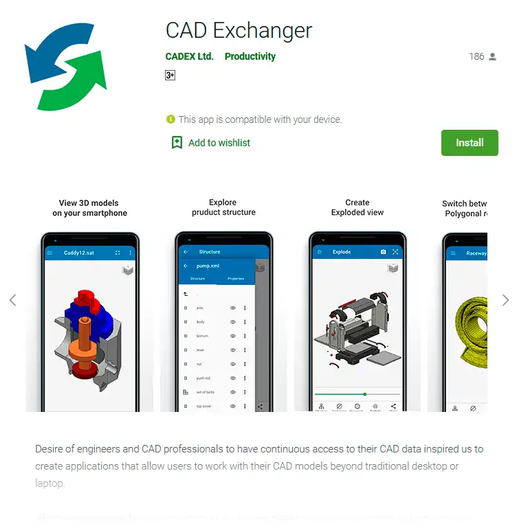 CAD Exchanger Android application