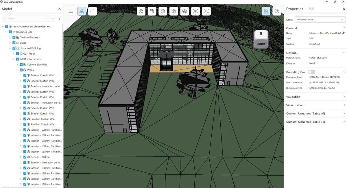 Revit models typically describe 3D buildings models