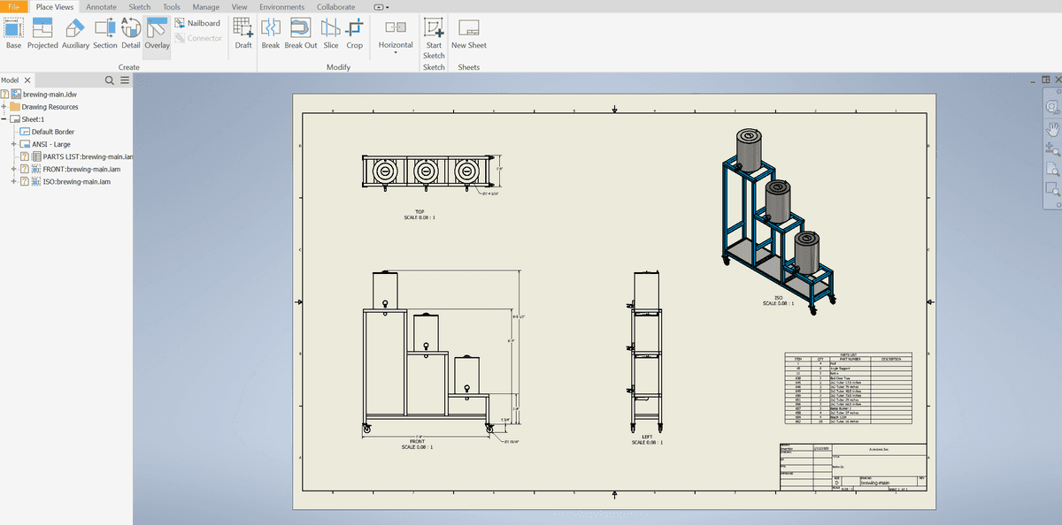 Drawing (.idw) files in Autodesk Inventor