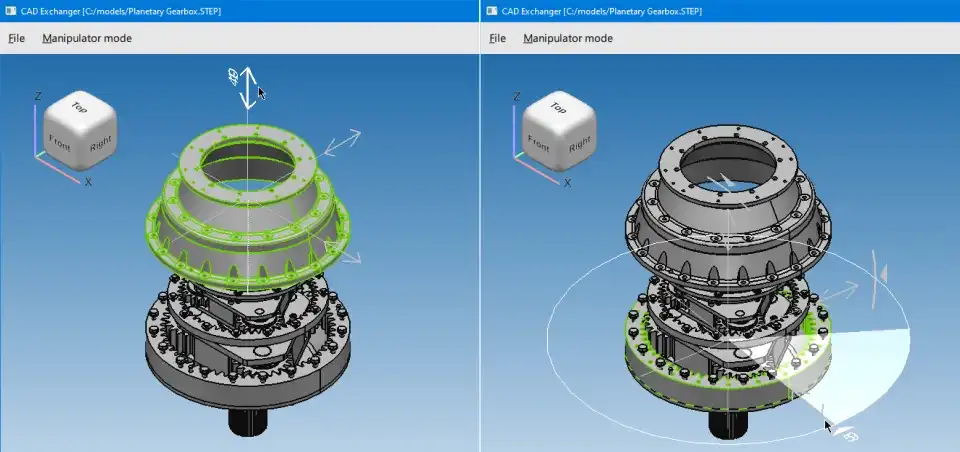 Manipulator in CAD Exchanger's Visualization Toolkit can now be set up programmatically to do only rotations or translations