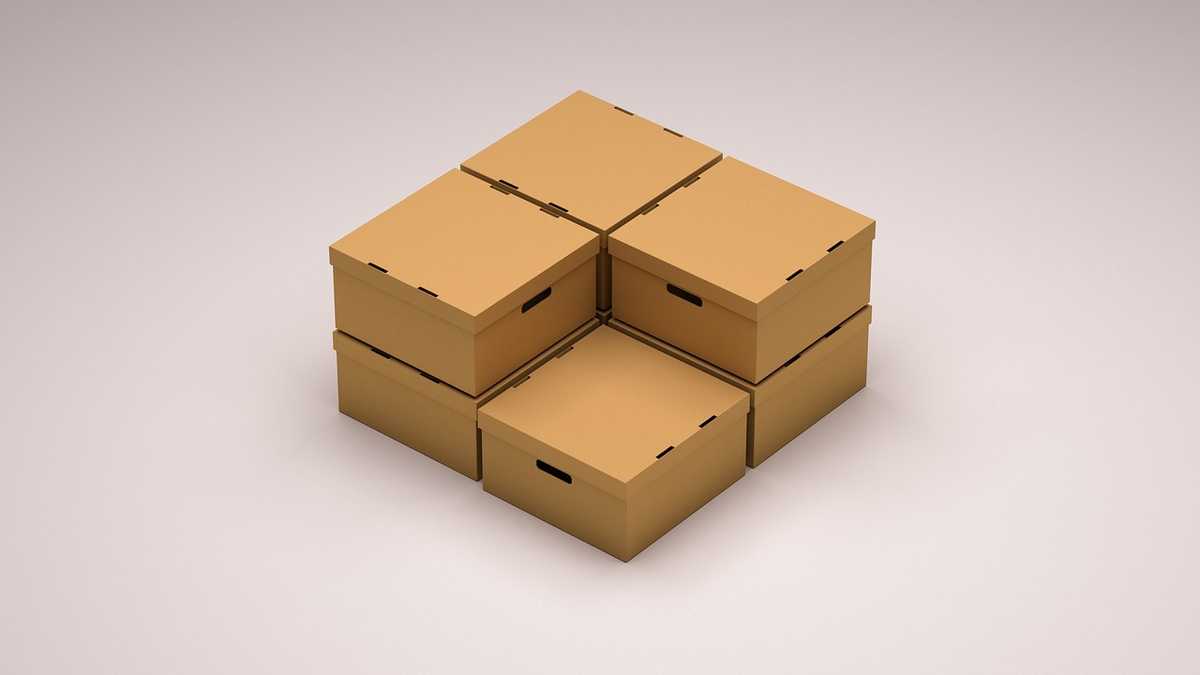 Isometric 3D-rendering of packaging