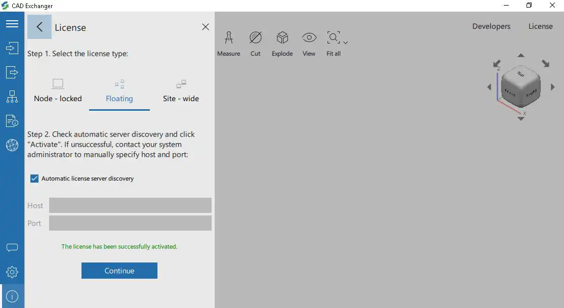 CAD Exchanger GUI floating license