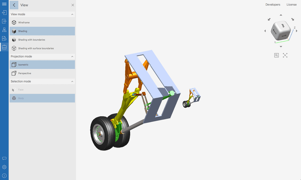 Fig. 5. Landing gear in isometric projection