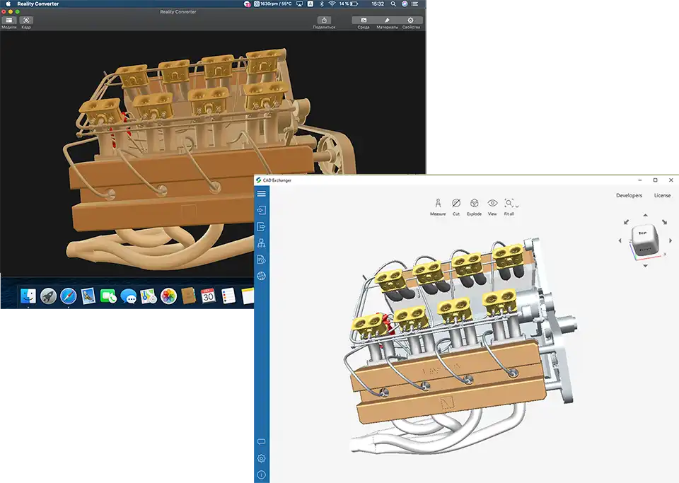 STEP model converted to USDZ