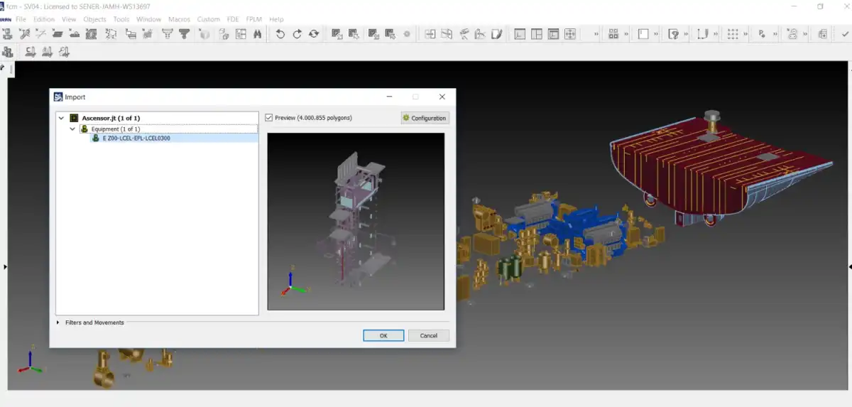 Importing .jt CAD models in SENER’s FORAN system