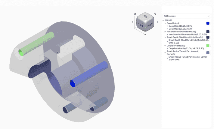 Vizualizing DFM results in 3D / app.partsimony.com