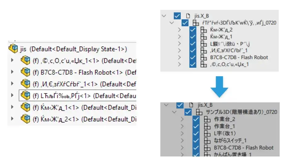 Reading Shift JIS characters from Parasolid .x_b file by CAD Exchanger