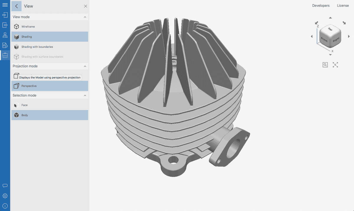 Fig. 10. The cylinder head in perspective view