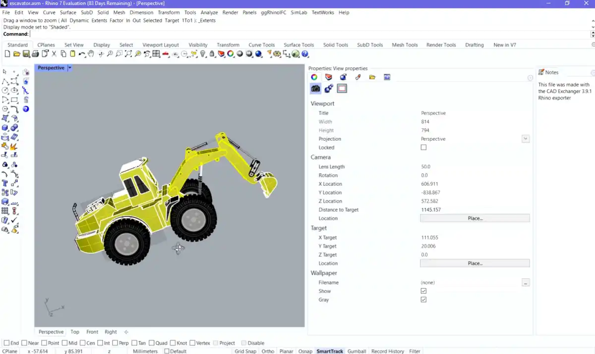 B-rep model imported intro Rhinoceros