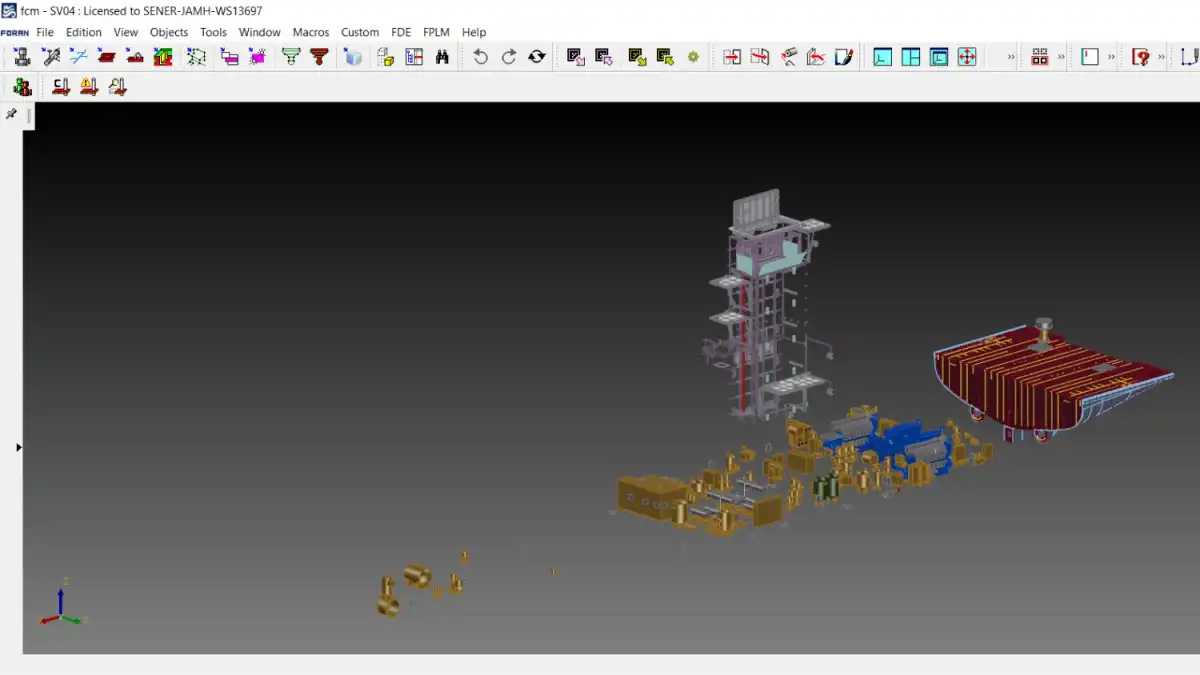 .jt CAD model imported into SENER’s FORAN System with CAD Exchanger API