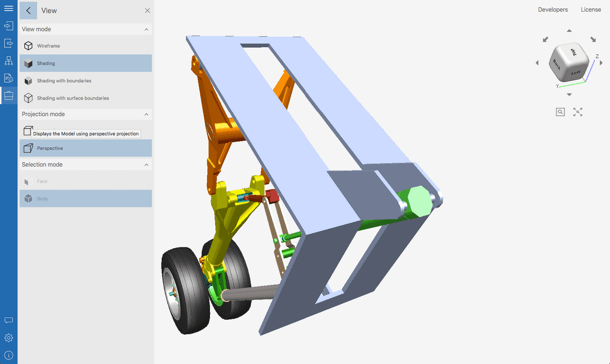 Fig. 6. Landing gear in perspective projection