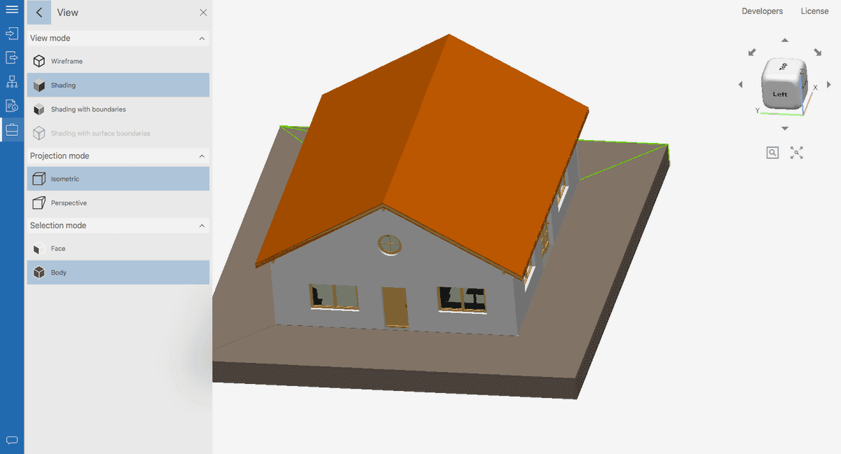 The building in isometric view