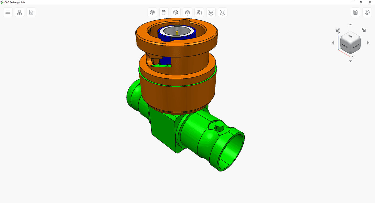 Fig. 9. 3D model of the valve in the shading with boundaries mode