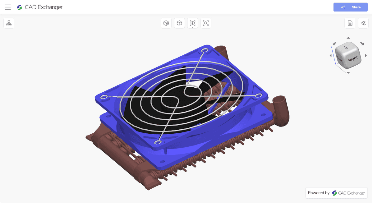 Fig. 1. 3D model of the cooler in the shading mode